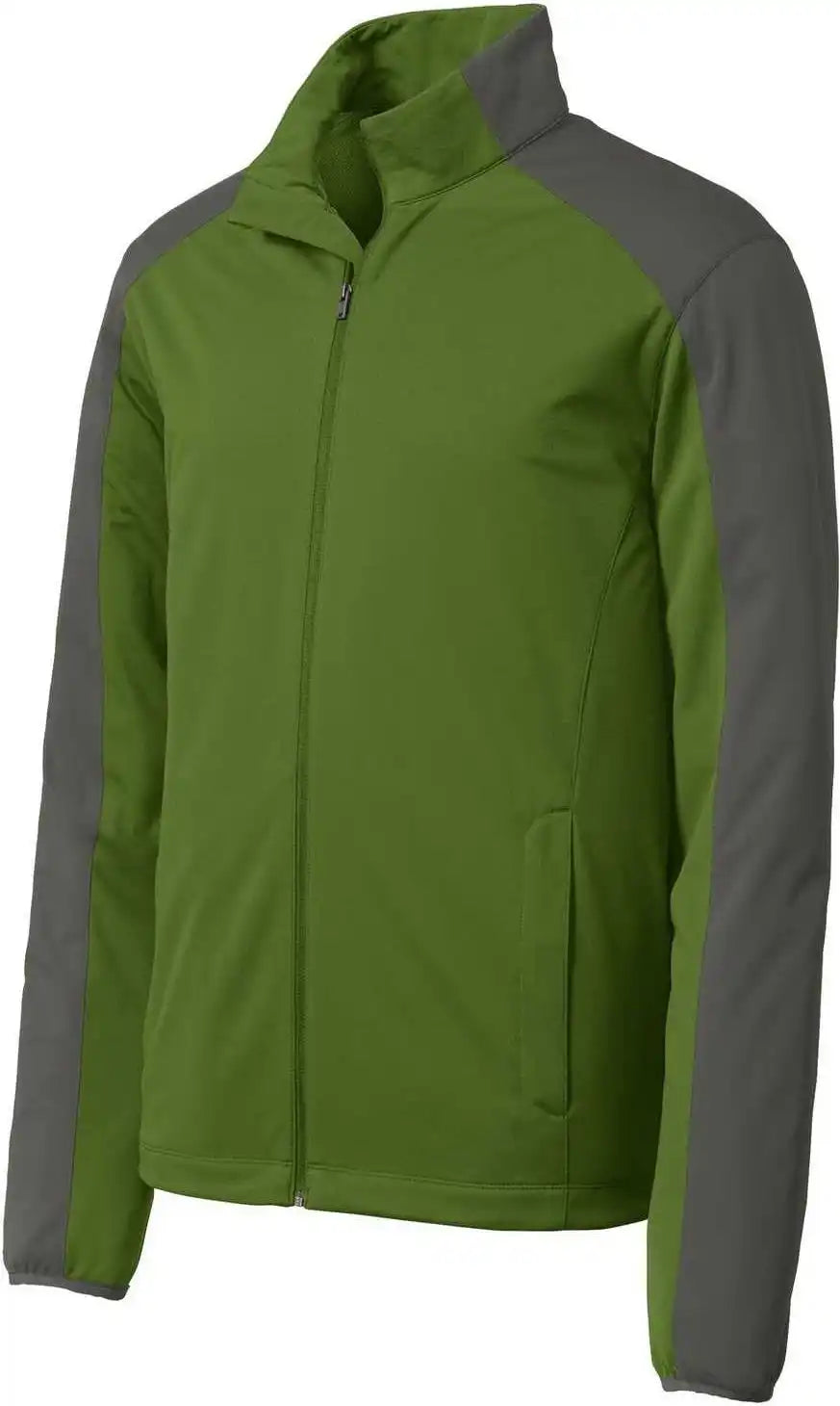 Port Authority J718 Active Colorblock Soft Shell Jacket - Garden Green Gray Steel