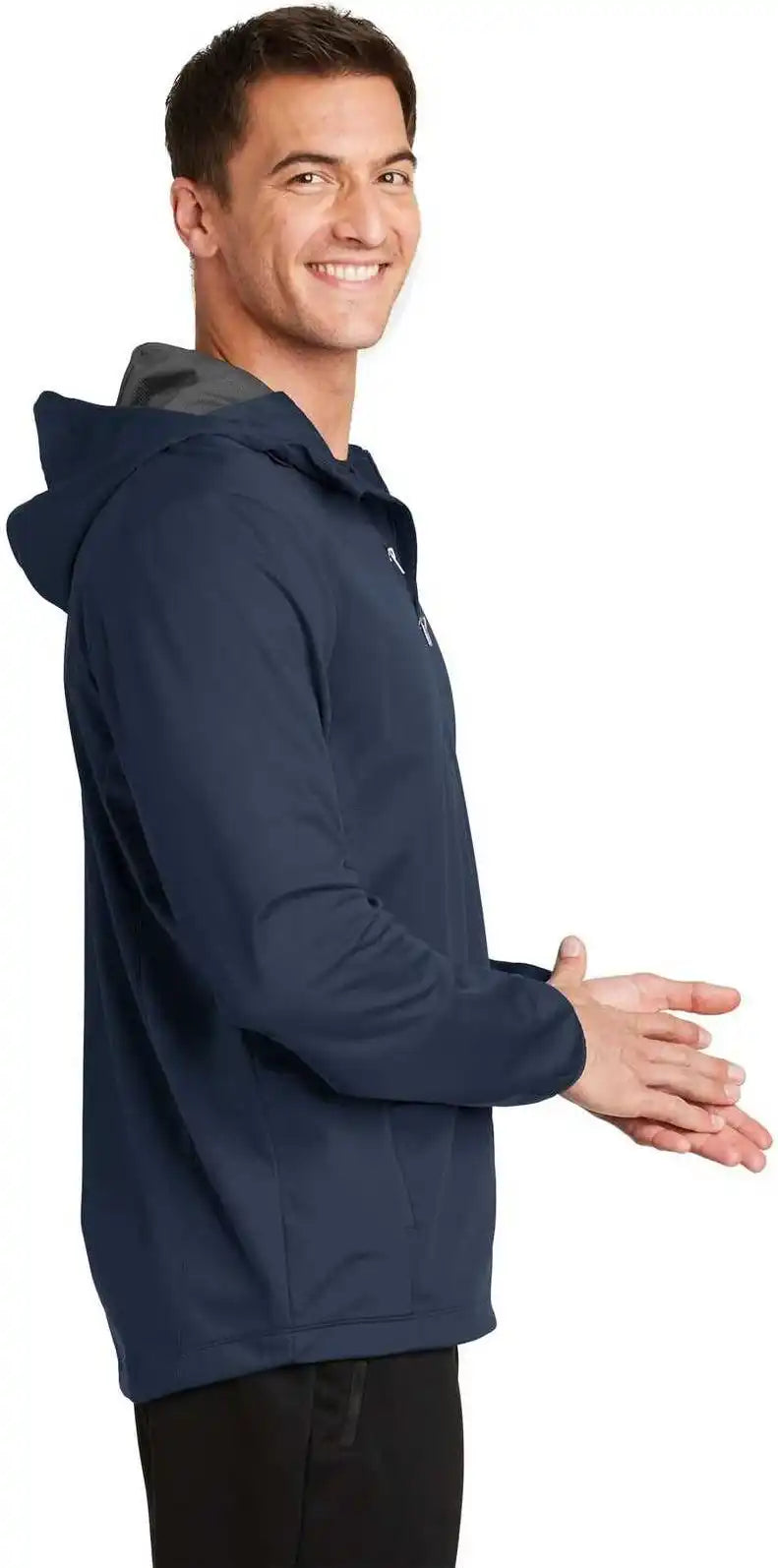 Port Authority J719 Active Hooded Soft Shell Jacket Dress Blue Navy