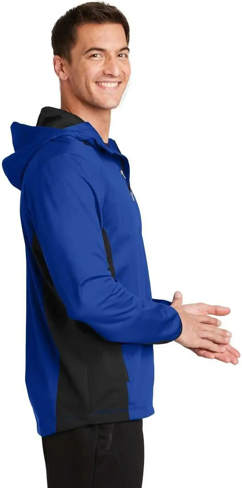 Port Authority J719 Active Hooded Soft Shell Jacket - True Royal Deep Black