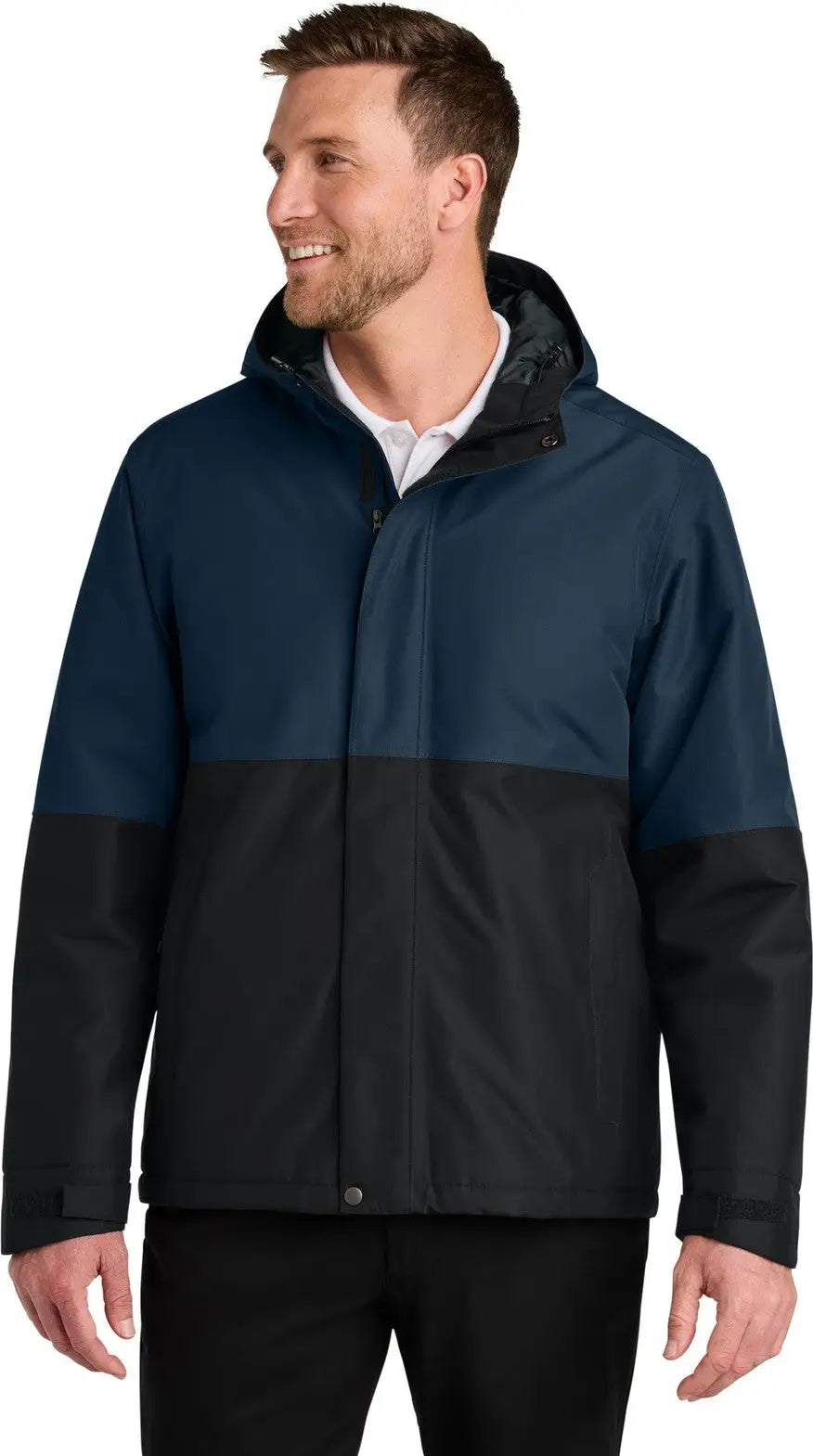 Port Authority J721 Insulated Heavy Ripstop Jacket - Dress Blue Navy Deep Black - Navy/ / Adult Xs