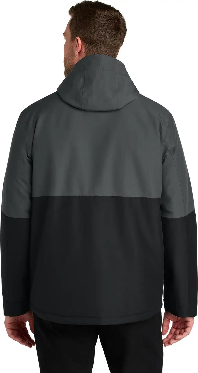 Port Authority J721 Insulated Heavy Ripstop Jacket - Gray Steel Deep Black