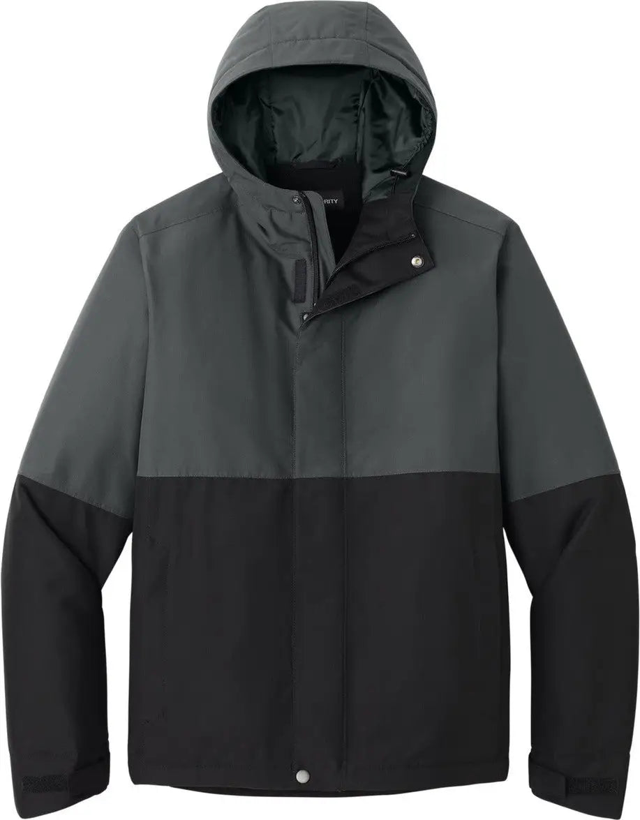 Port Authority J721 Insulated Heavy Ripstop Jacket - Gray Steel Deep Black