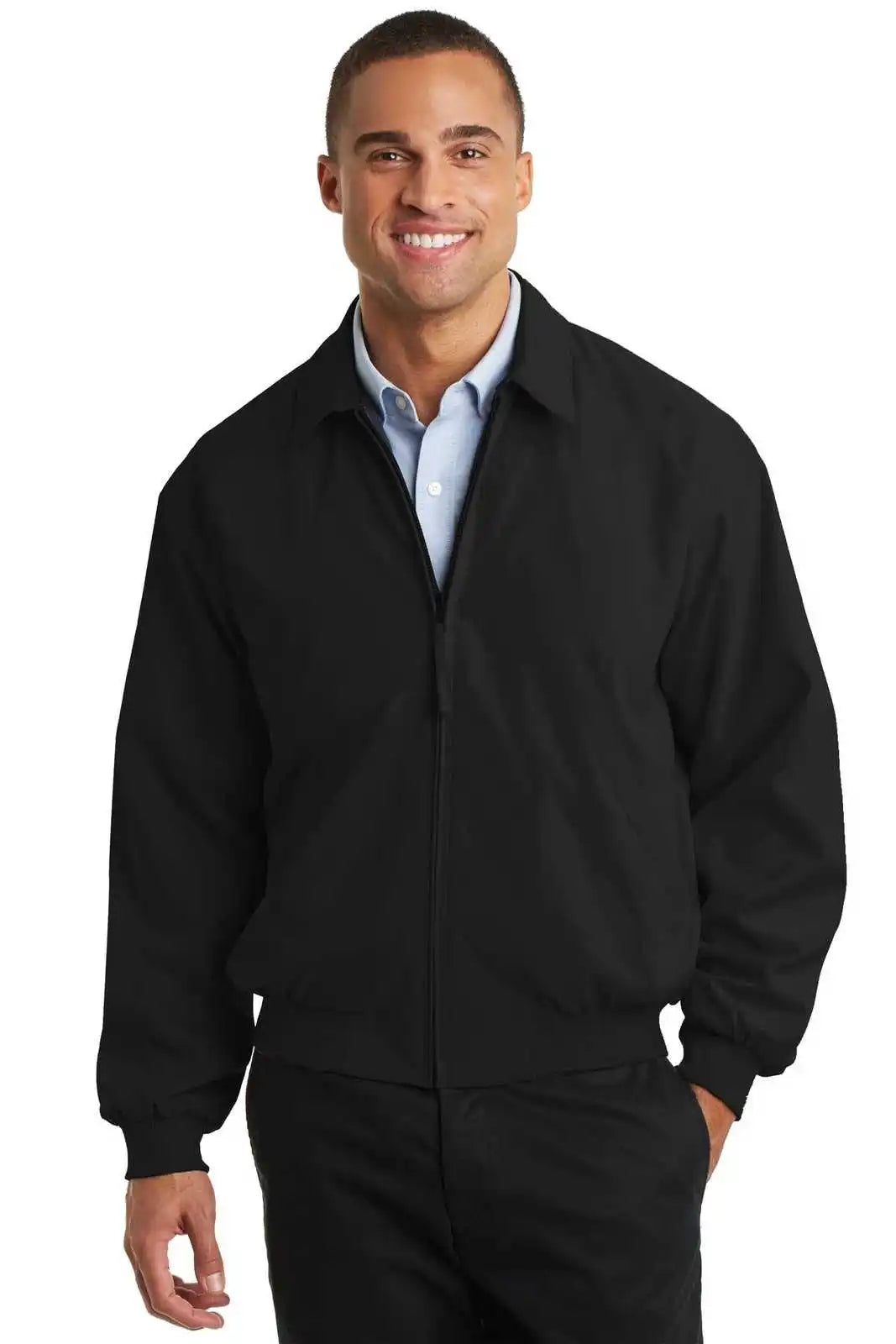 Port Authority J730 Casual Microfiber Jacket - Black Pewter