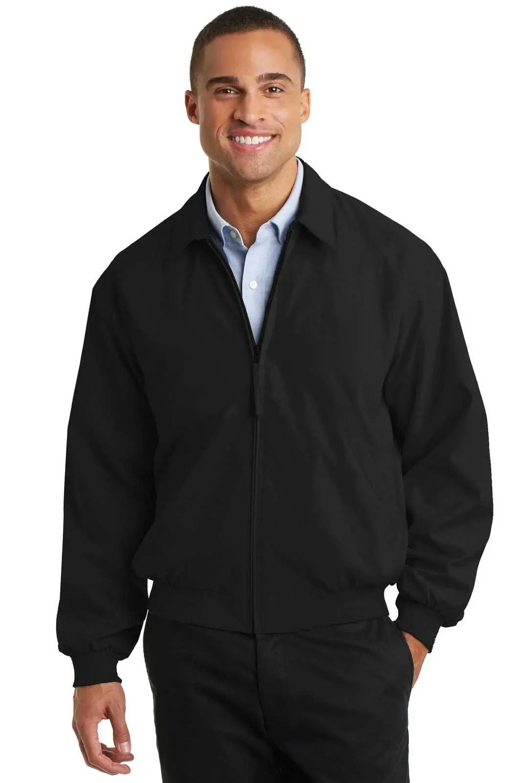 Port Authority J730 Casual Microfiber Jacket - Black Pewter