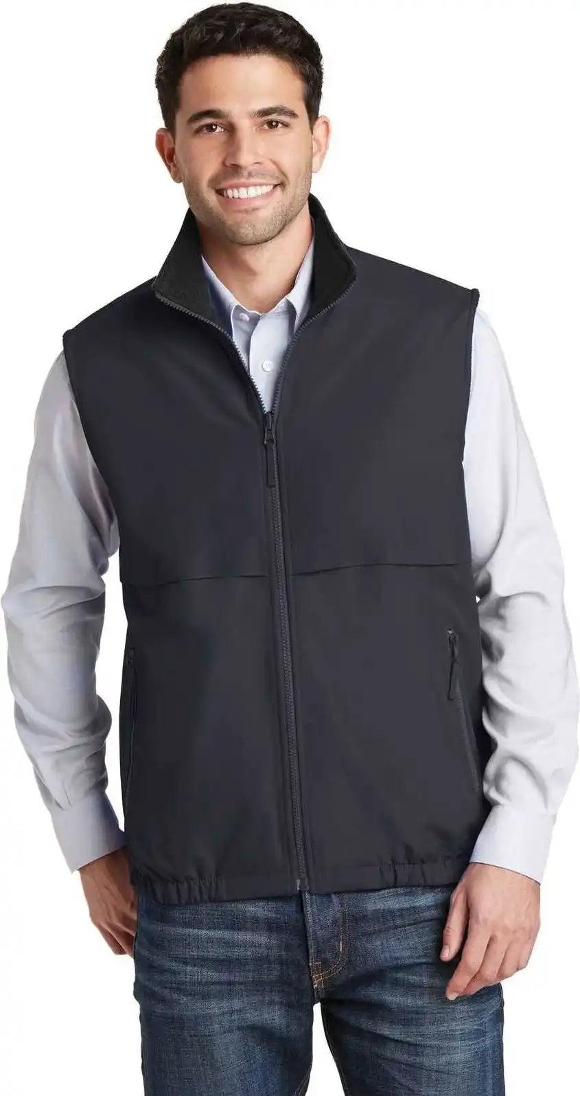 Port Authority J7490 Reversible Charger Vest - Battleship Gray