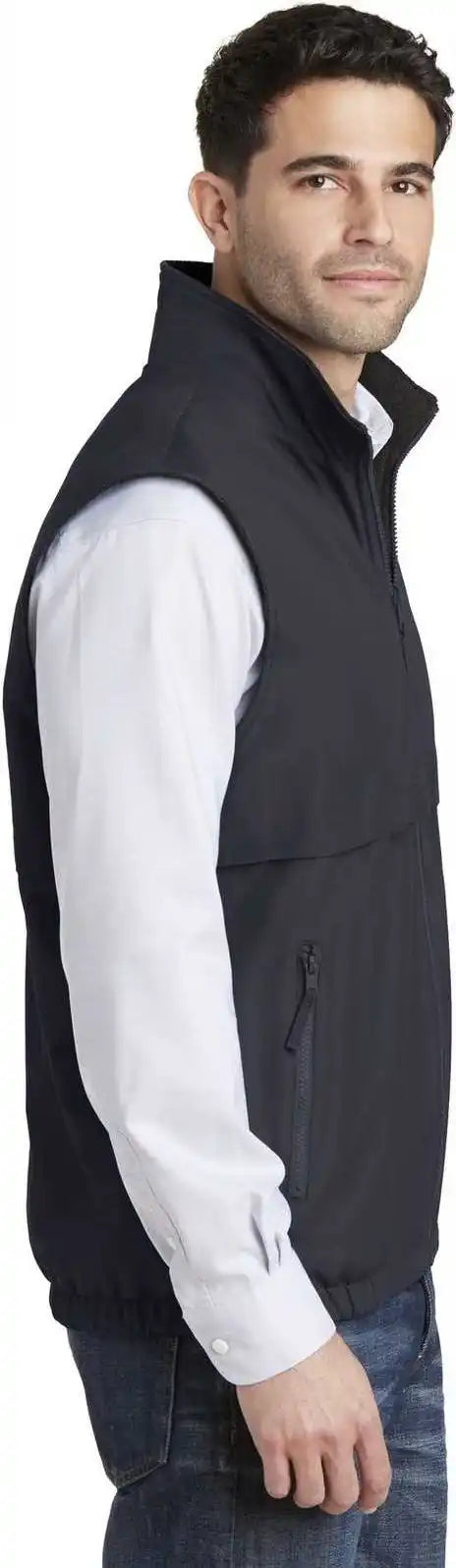 Port Authority J7490 Reversible Charger Vest - Battleship Gray