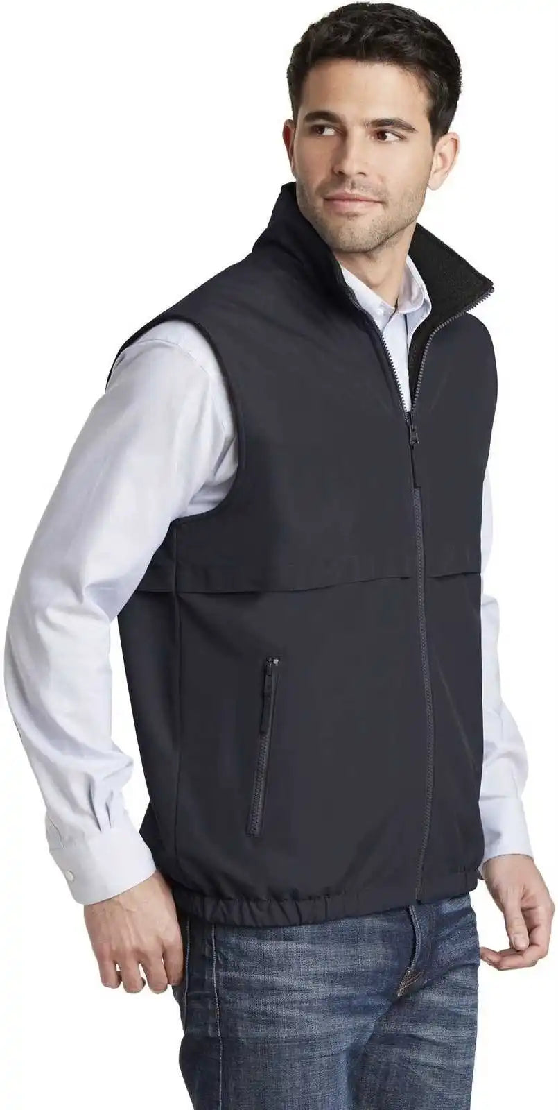 Port Authority J7490 Reversible Charger Vest - Battleship Gray