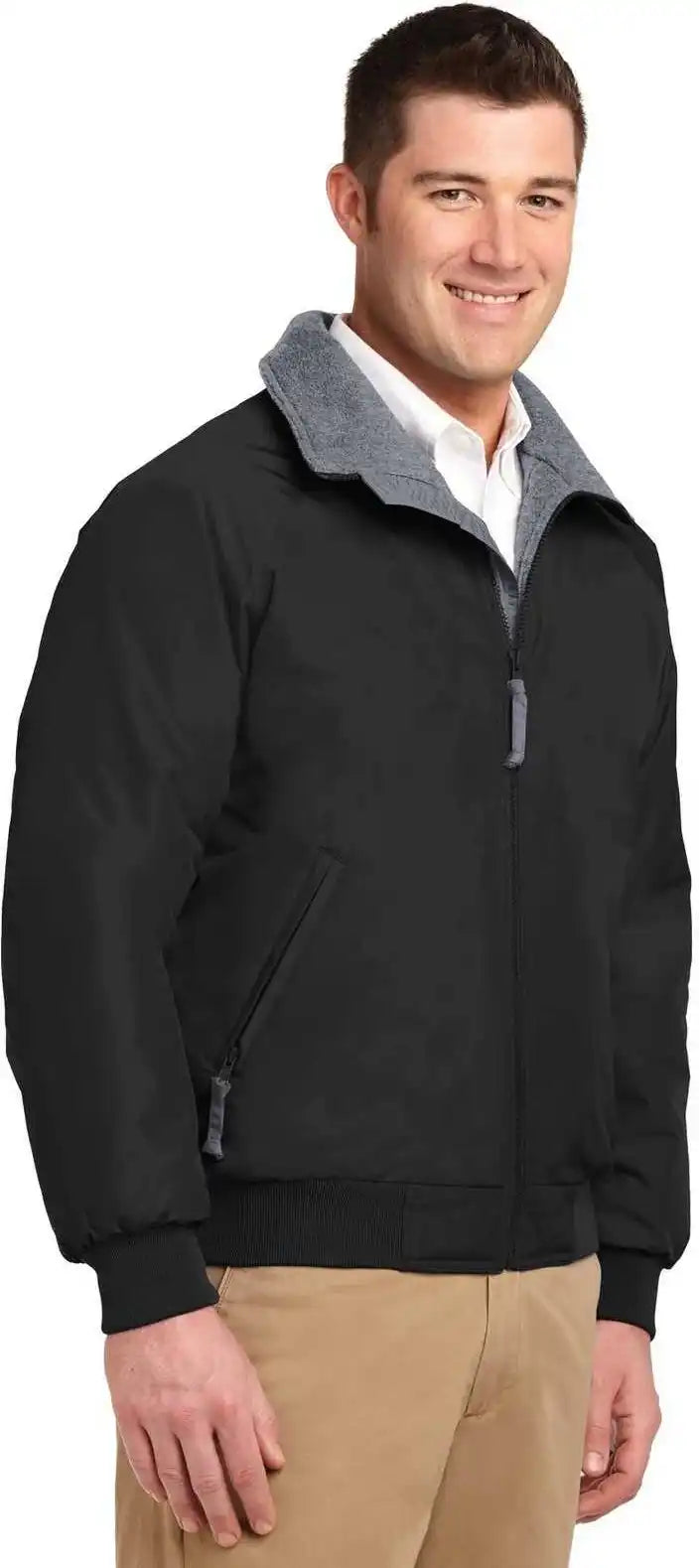 Port Authority J754 Challenger Jacket True Black Gray Heather