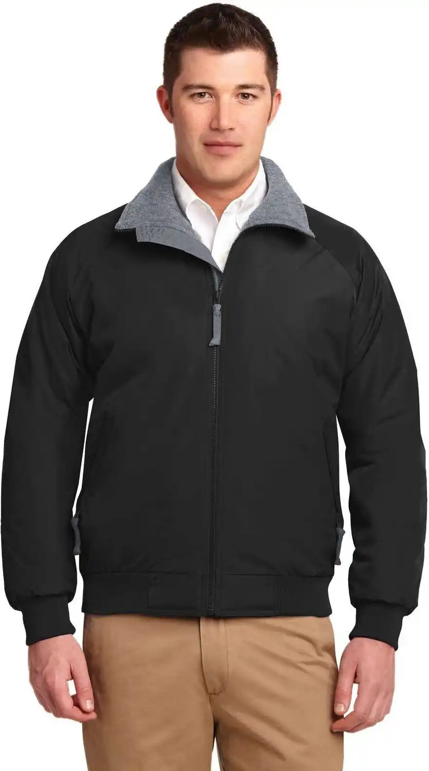 Port Authority J754 Challenger Jacket True Black Gray Heather