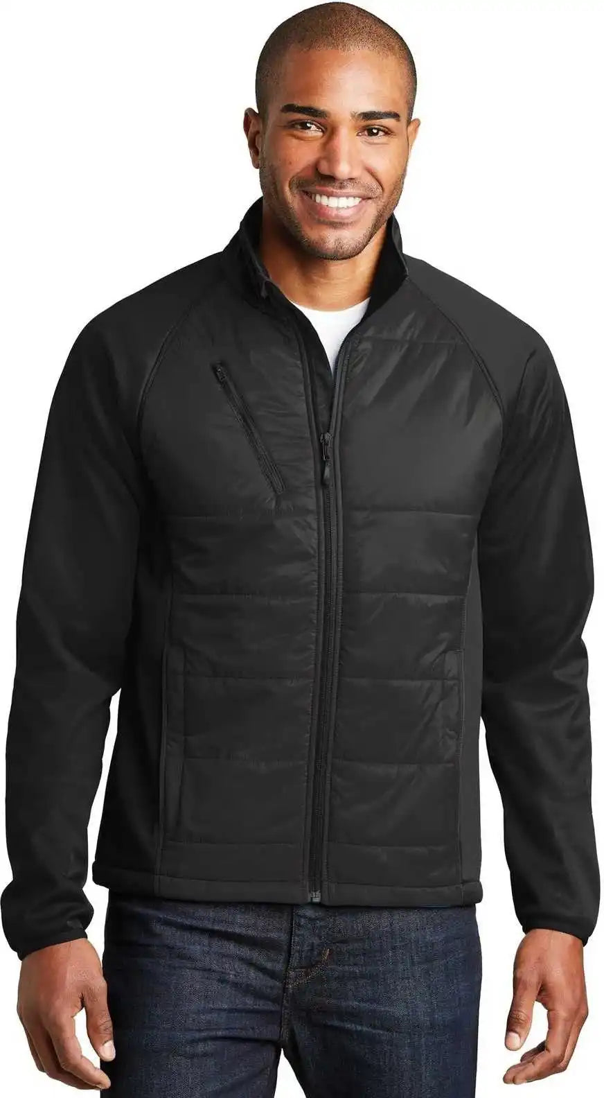 Port Authority J787 Hybrid Soft Shell Jacket Deep Black