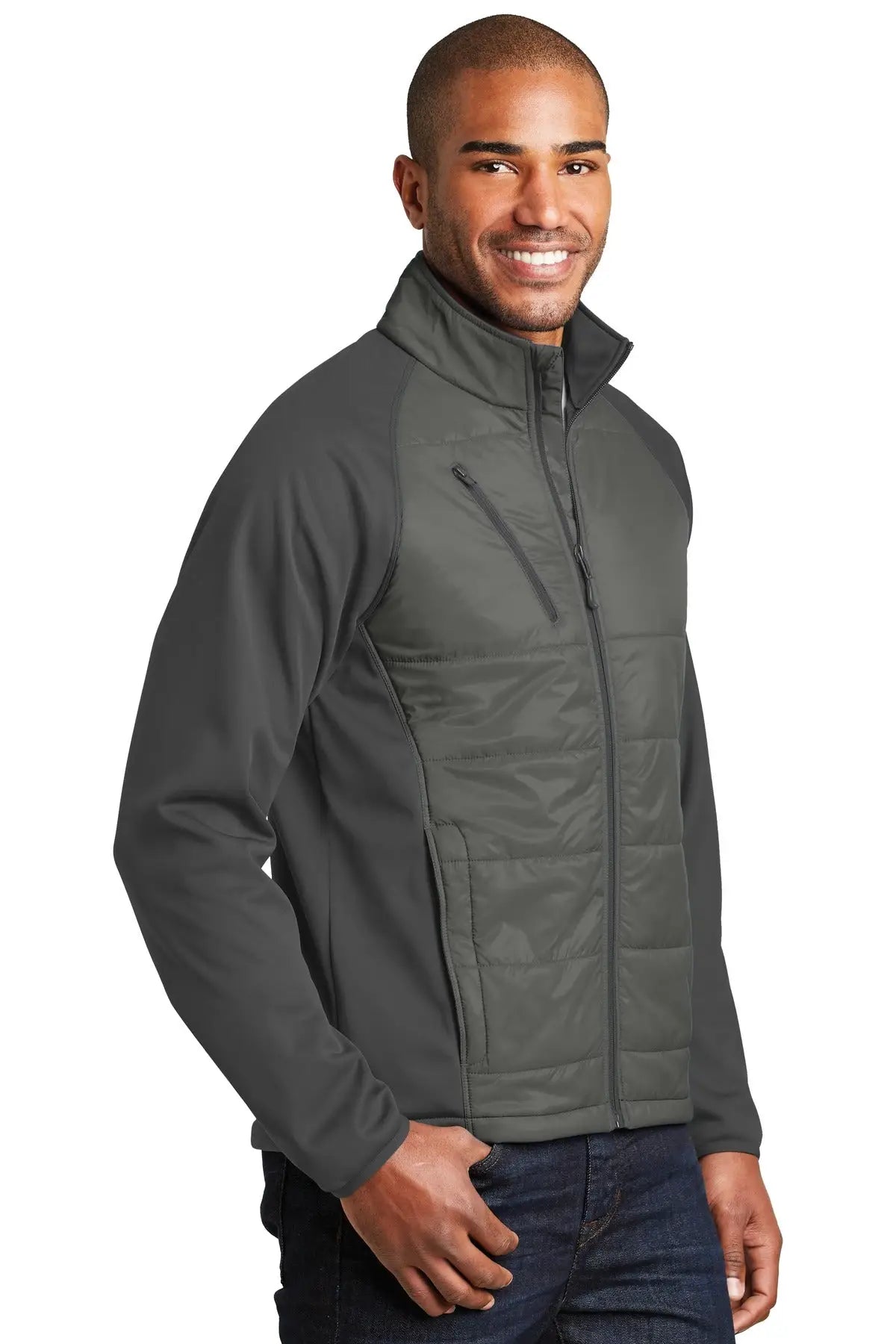 Port Authority J787 Hybrid Soft Shell Jacket - Smoke Gray Steel