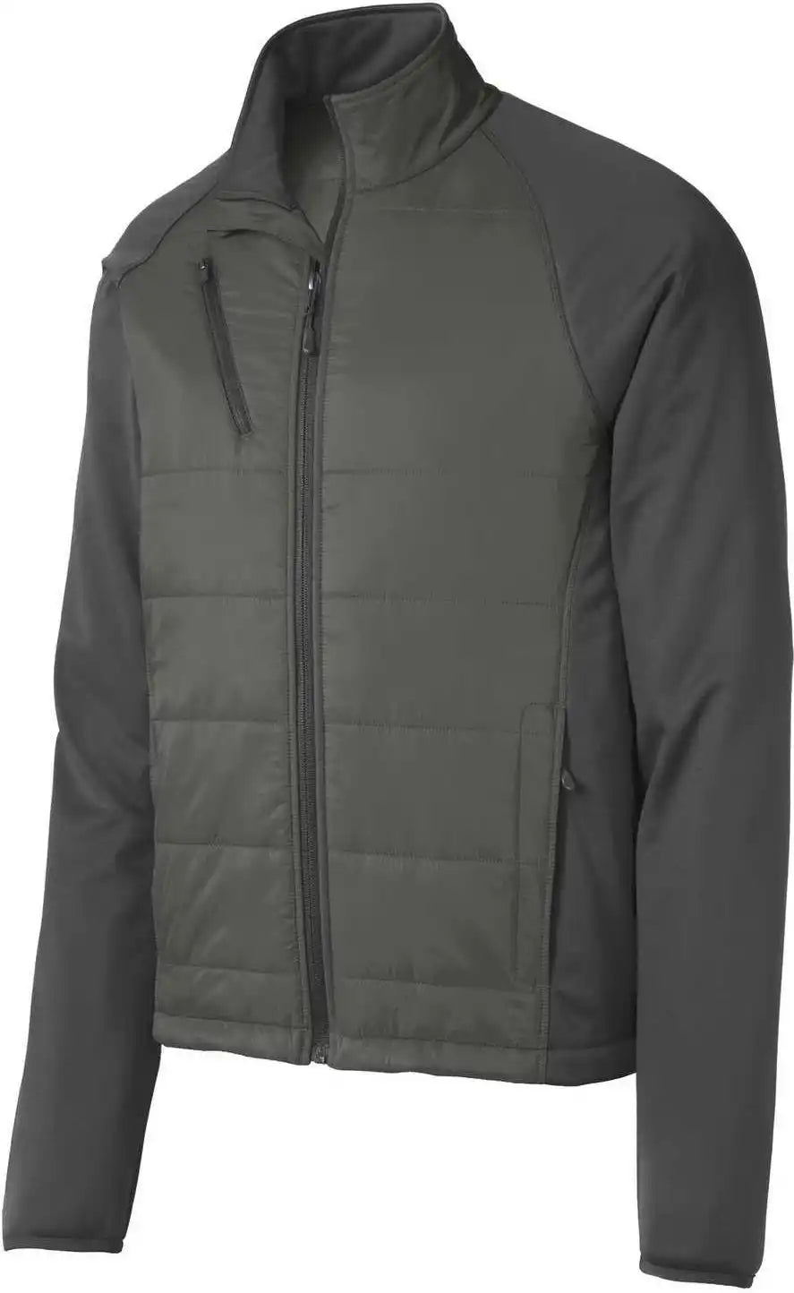 Port Authority J787 Hybrid Soft Shell Jacket Smoke Gray Steel