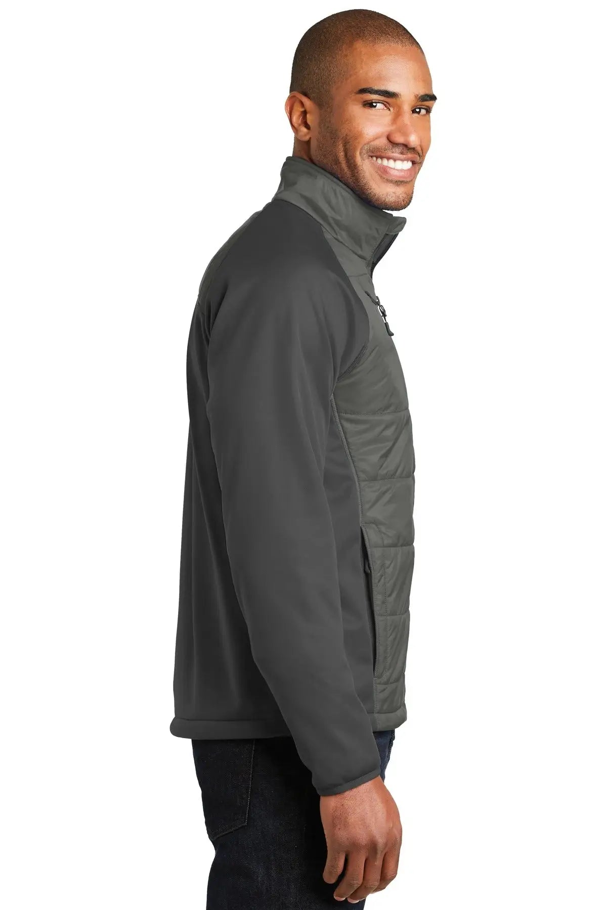 Port Authority J787 Hybrid Soft Shell Jacket - Smoke Gray Steel