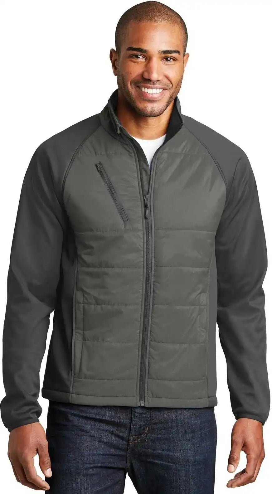 Port Authority J787 Hybrid Soft Shell Jacket - Smoke Gray Steel