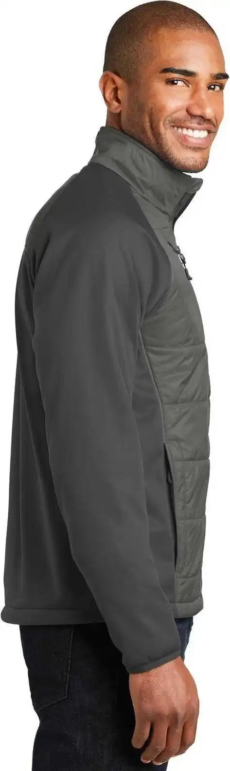 Port Authority J787 Hybrid Soft Shell Jacket Smoke Gray Steel