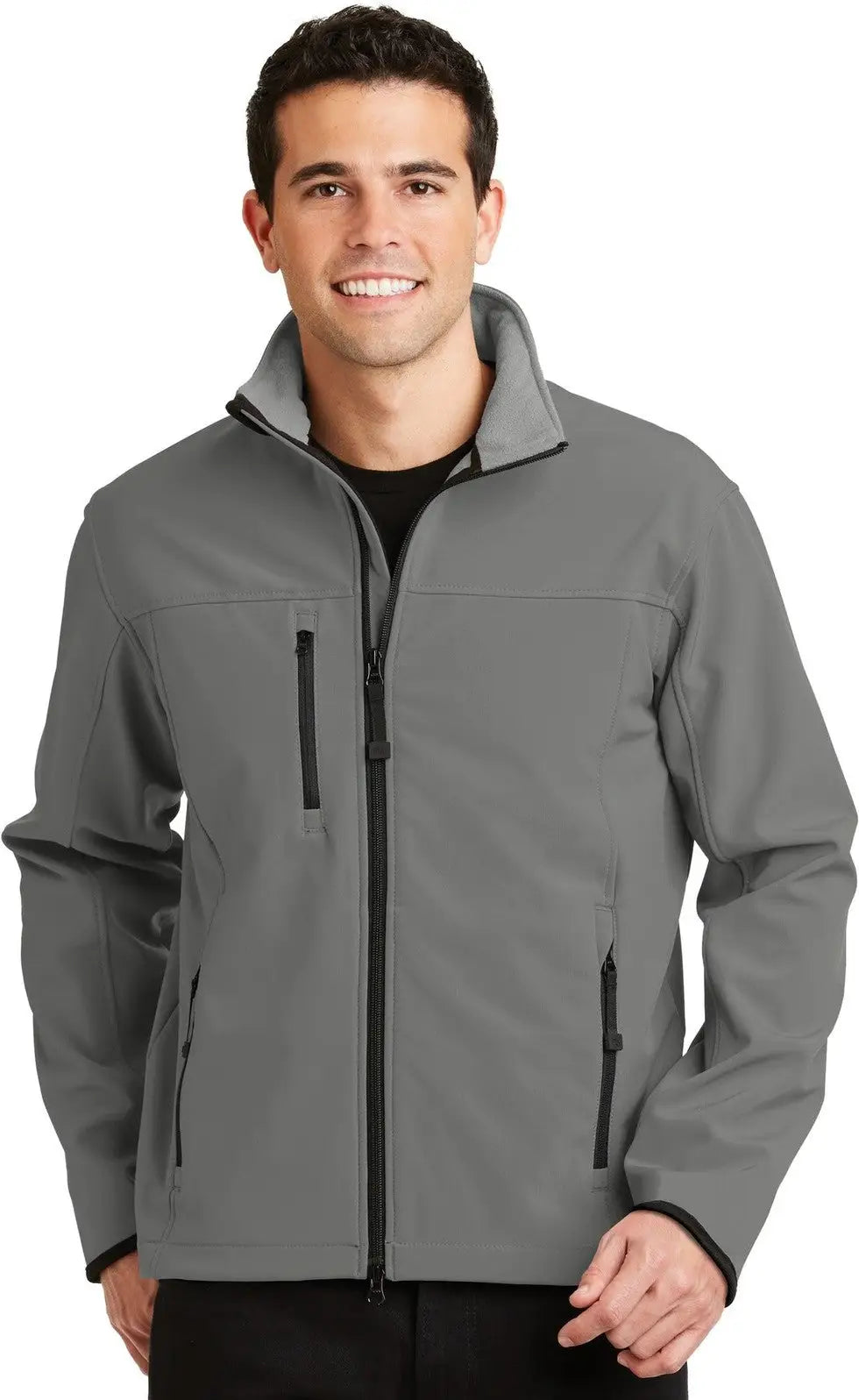 Port Authority J790 Glacier Soft Shell Jacket - Smoke Gray Chrome - Gray/ / Adult Xs