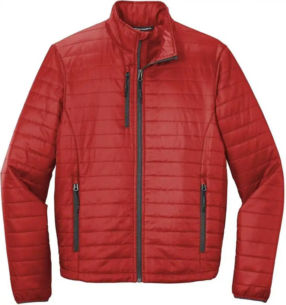 Port Authority J850 Packable Puffy Jacket Fire Red Graphite