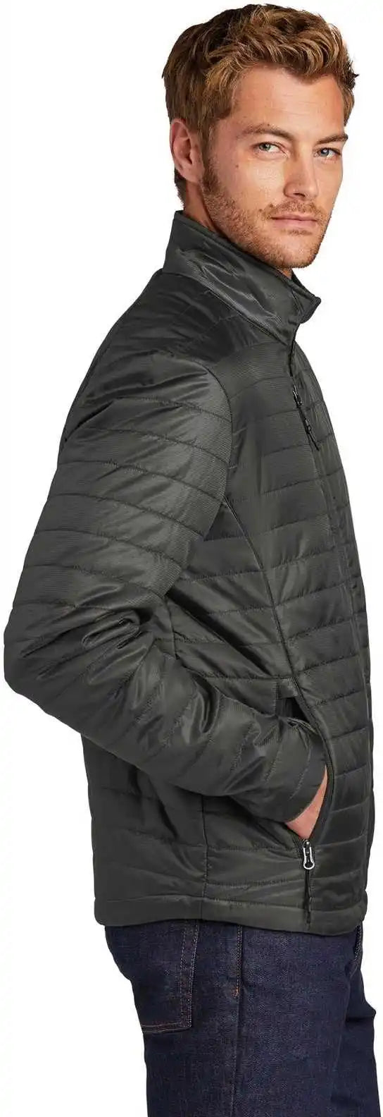 Port Authority J850 Packable Puffy Jacket Sterling Gray Graphite
