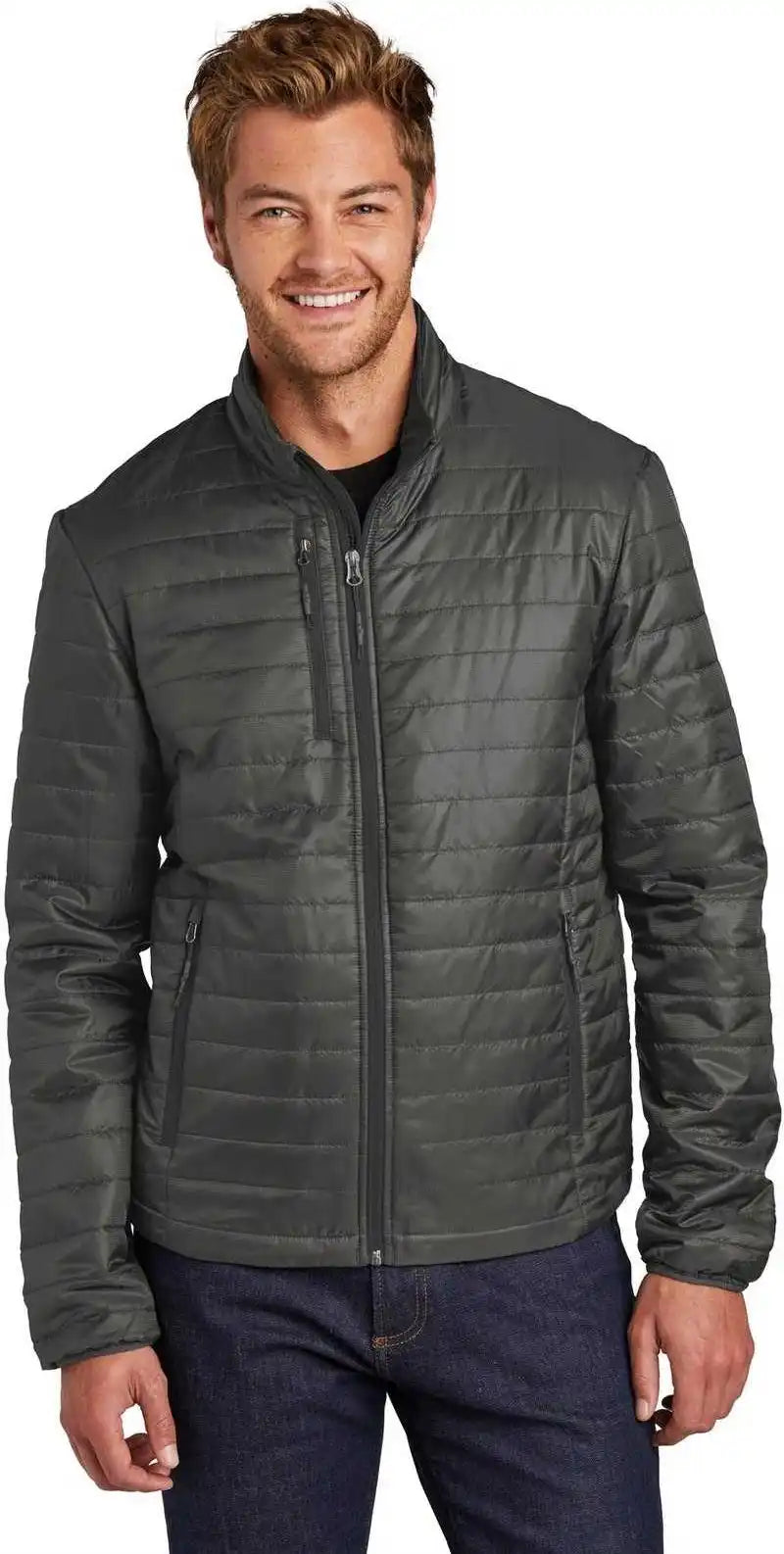 Port Authority J850 Packable Puffy Jacket Sterling Gray Graphite