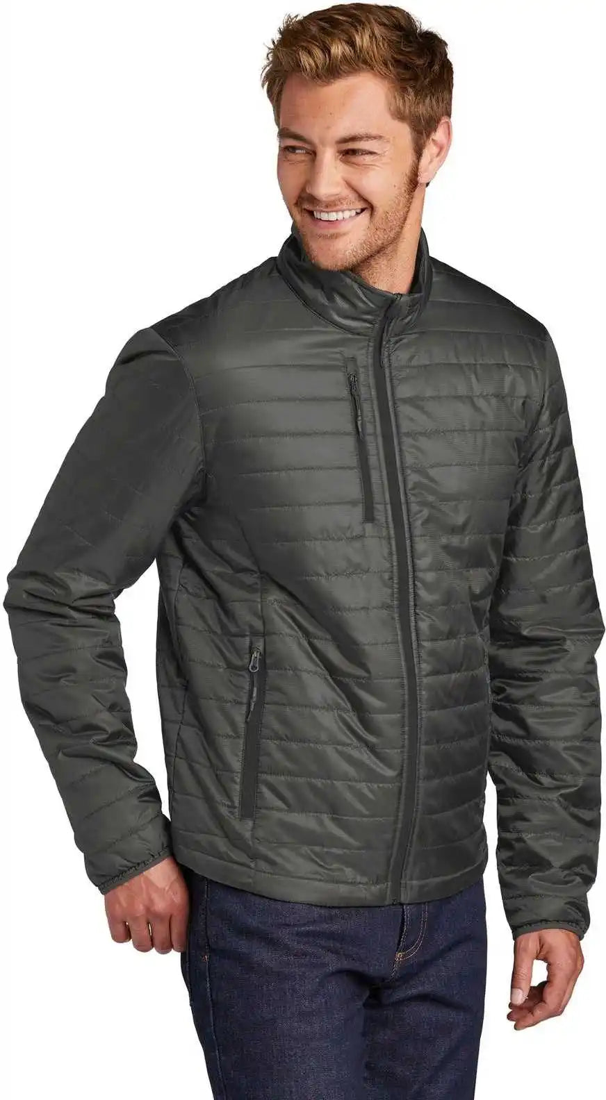 Port Authority J850 Packable Puffy Jacket Sterling Gray Graphite