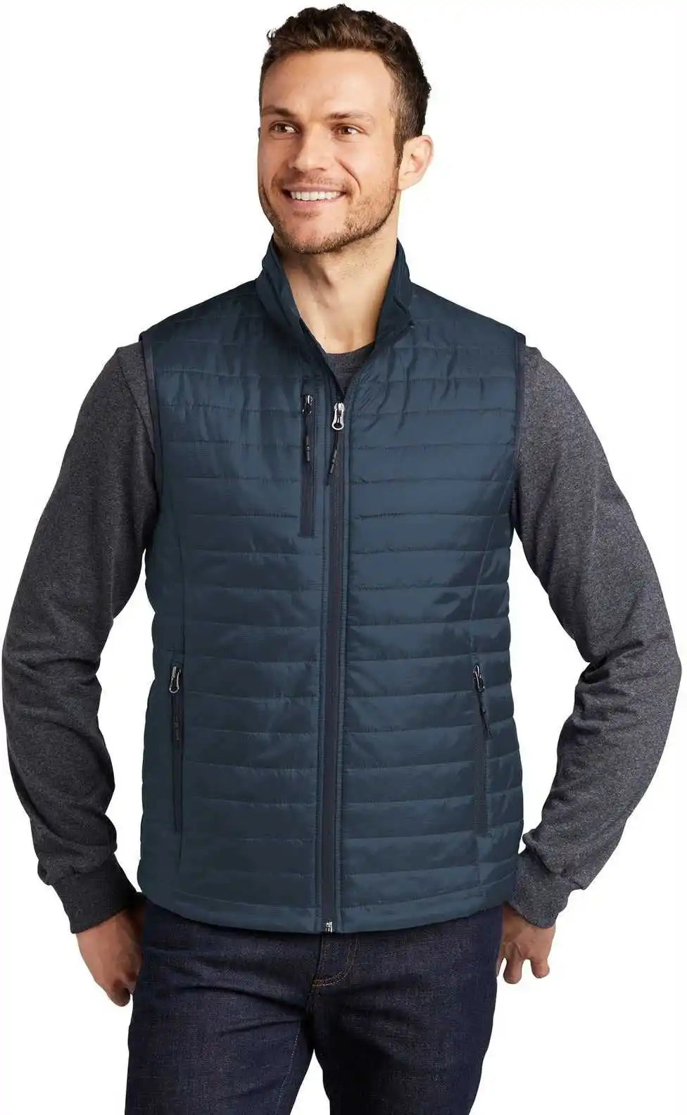 Port Authority J851 Packable Puffy Vest Regatta Blue River Navy