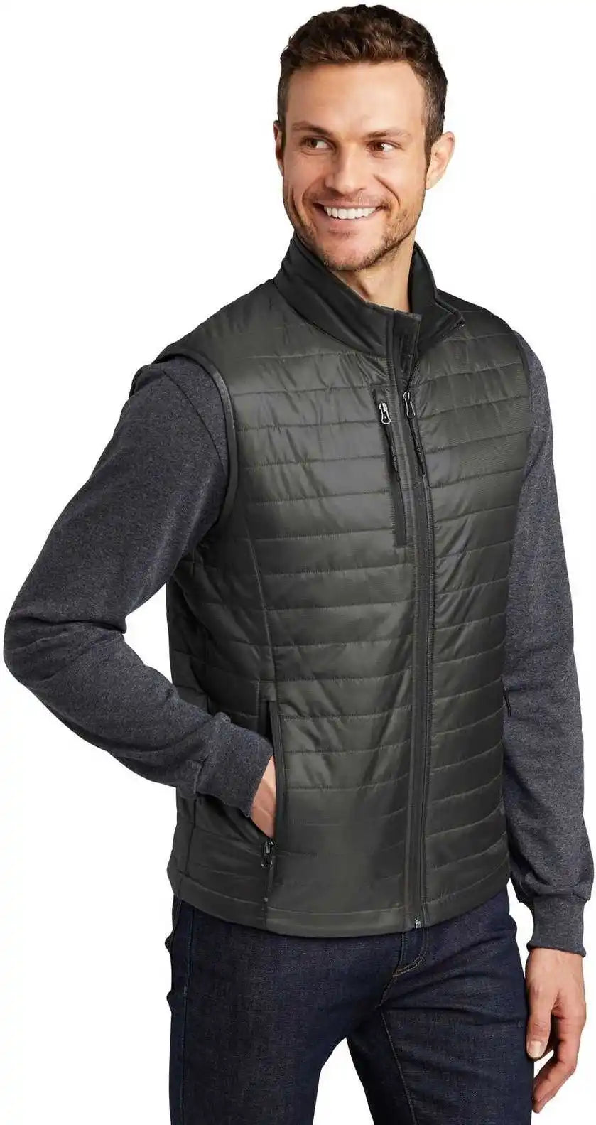 Port Authority J851 Packable Puffy Vest Sterling Gray Graphite