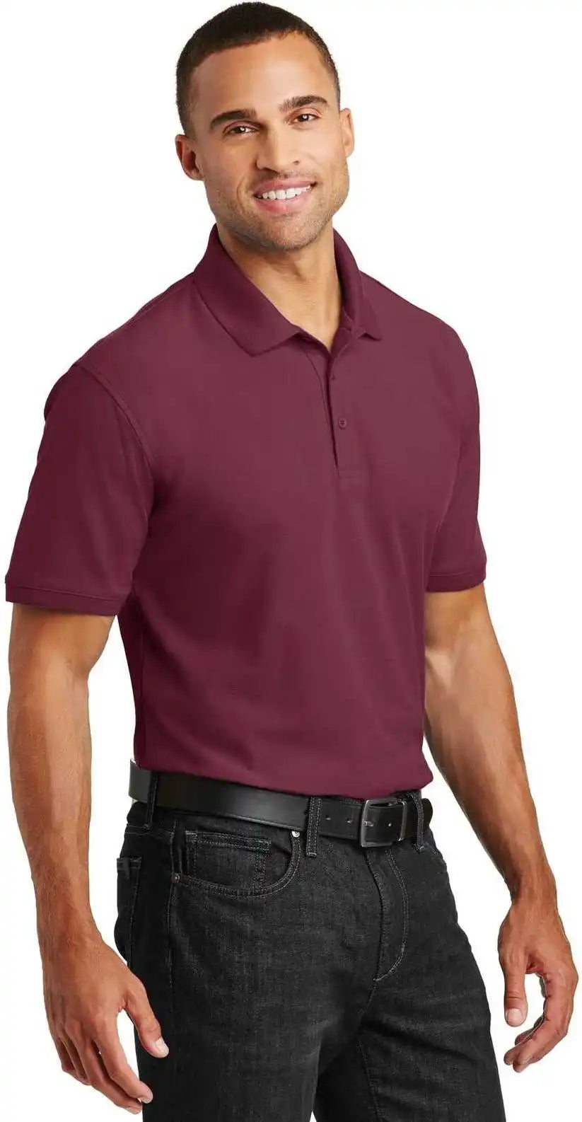 Port Authority K100 Core Classic Pique Polo Burgundy