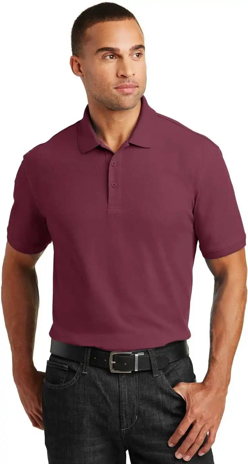 Port Authority K100 Core Classic Pique Polo - Burgundy