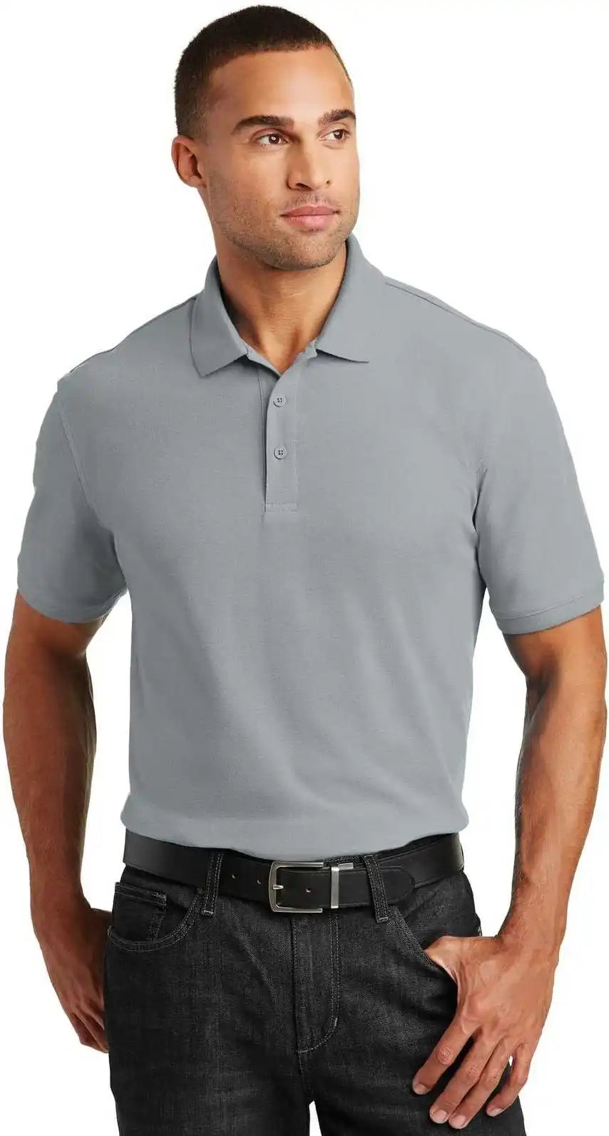 Port Authority K100 Core Classic Pique Polo Gusty Gray