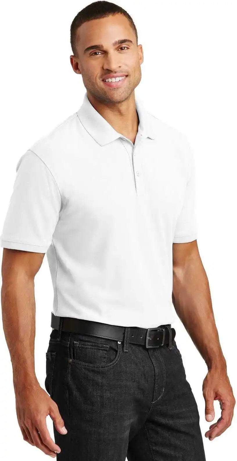Port Authority K100 Core Classic Pique Polo - White