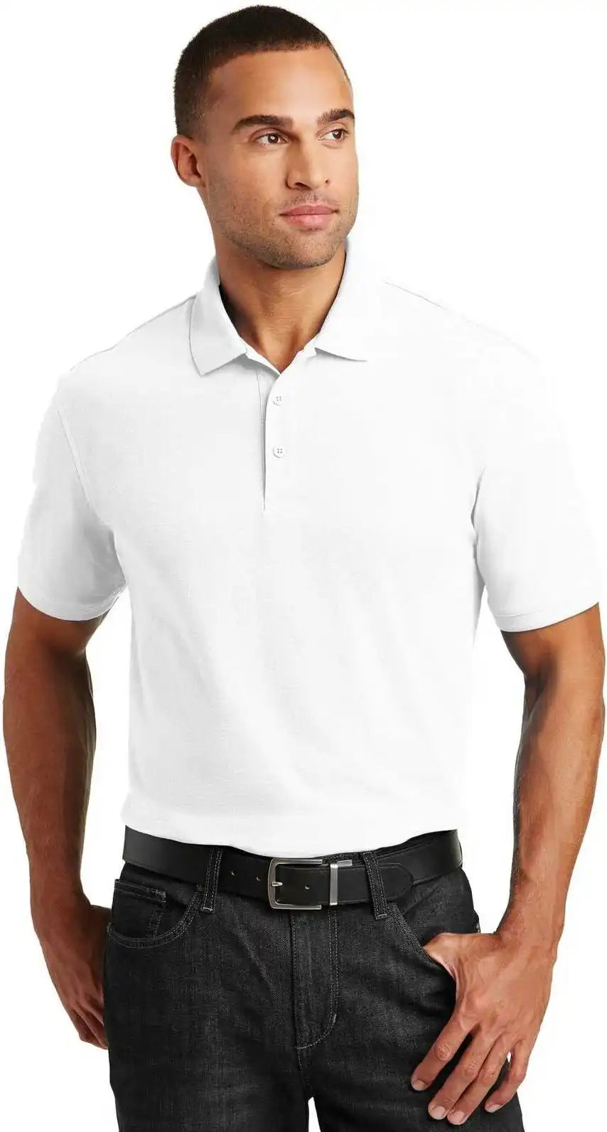 Port Authority K100 Core Classic Pique Polo - White
