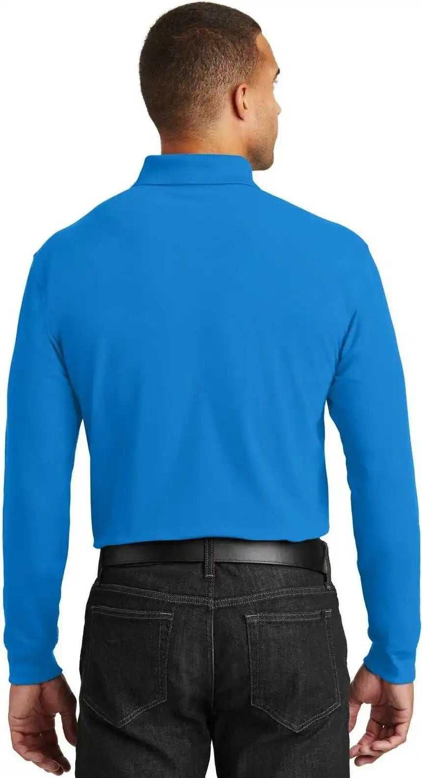 Port Authority K100ls Long Sleeve Core Classic Pique Polo - Coastal Blue