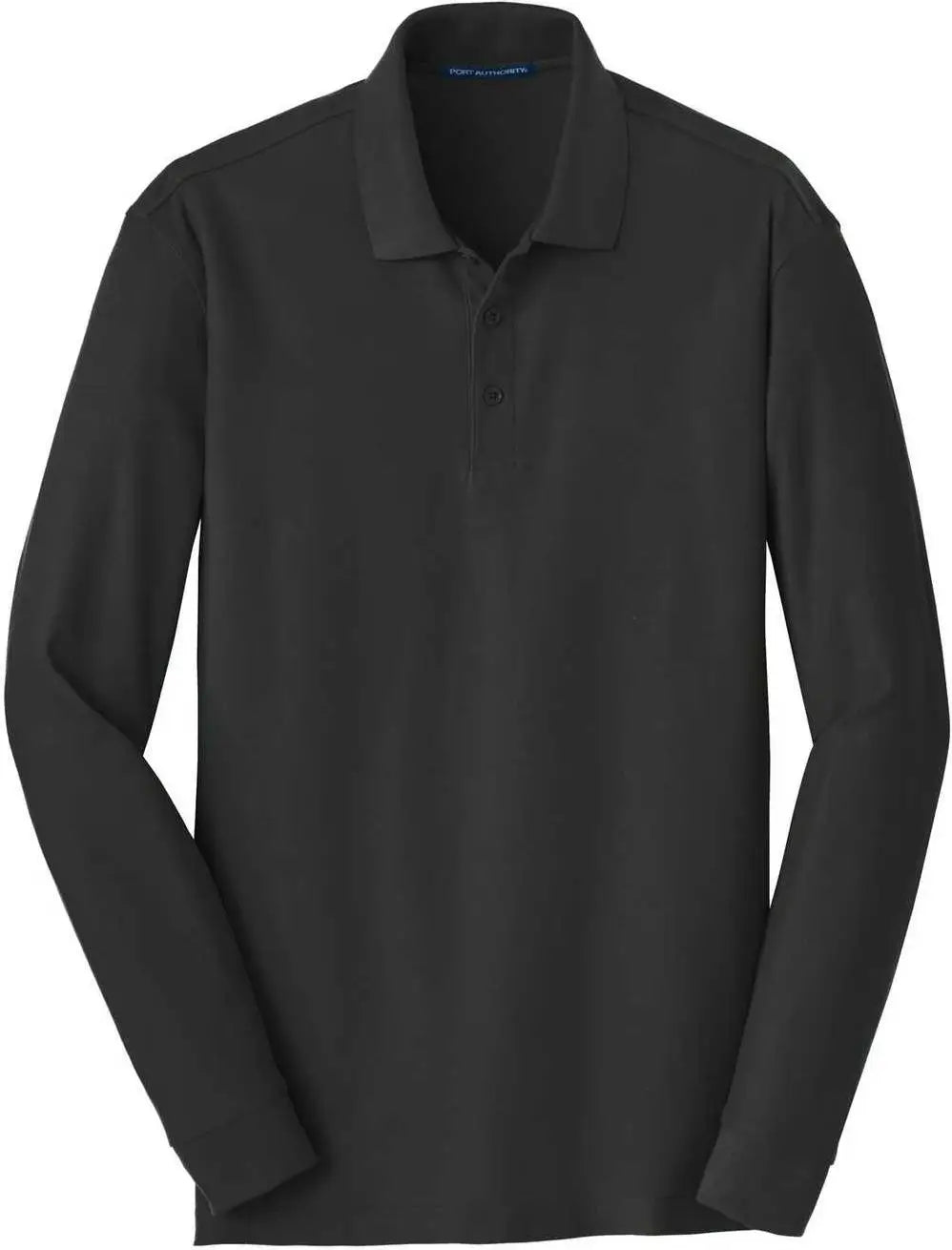 Port Authority K100ls Long Sleeve Core Classic Pique Polo - Deep Black