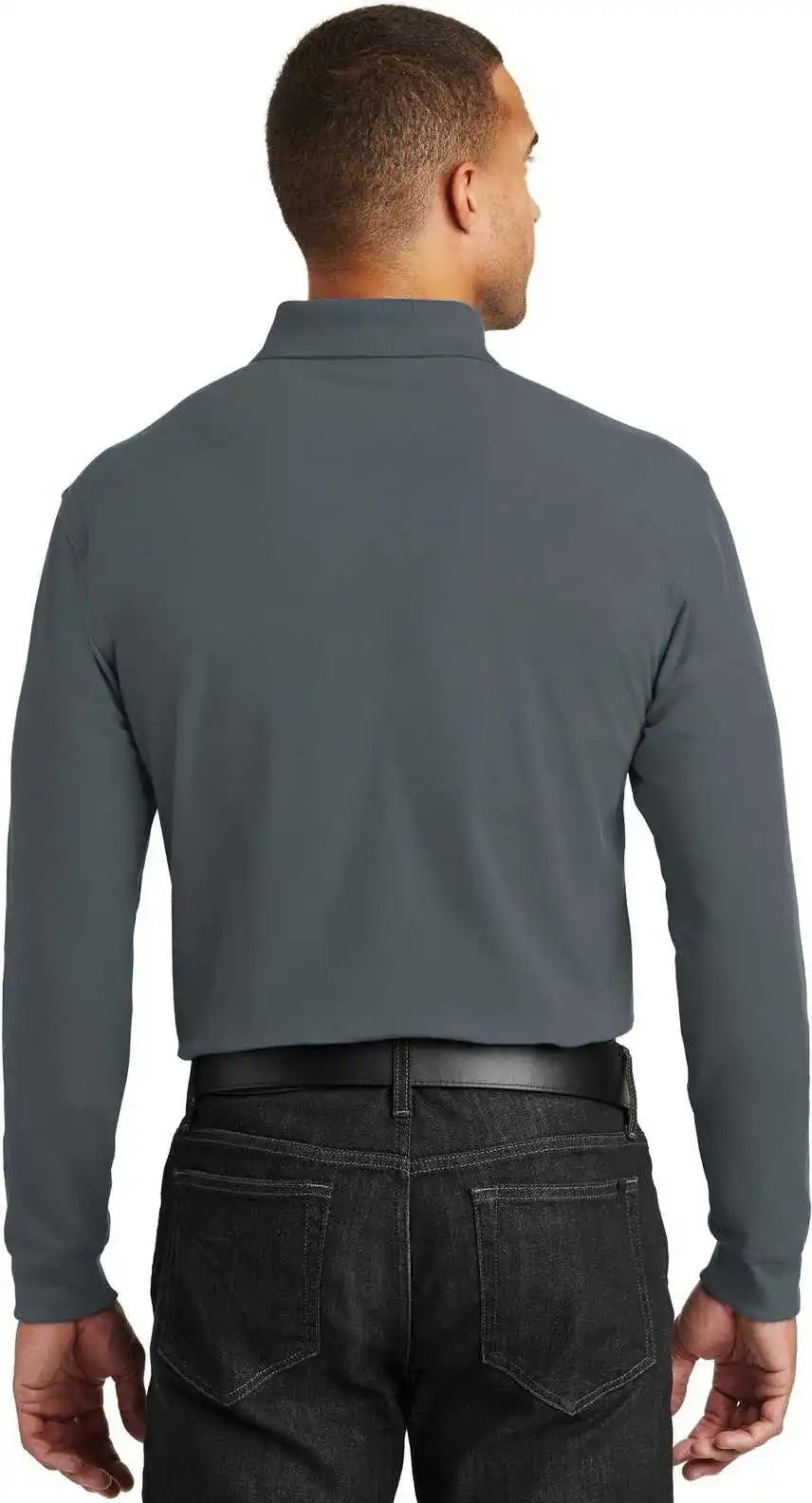 Port Authority K100ls Long Sleeve Core Classic Pique Polo - Graphite