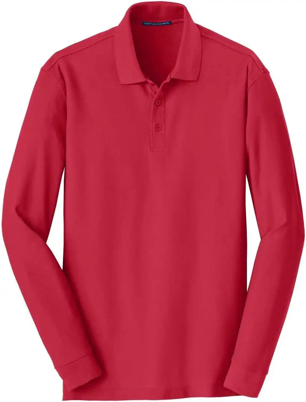 Port Authority K100ls Long Sleeve Core Classic Pique Polo - Rich Red