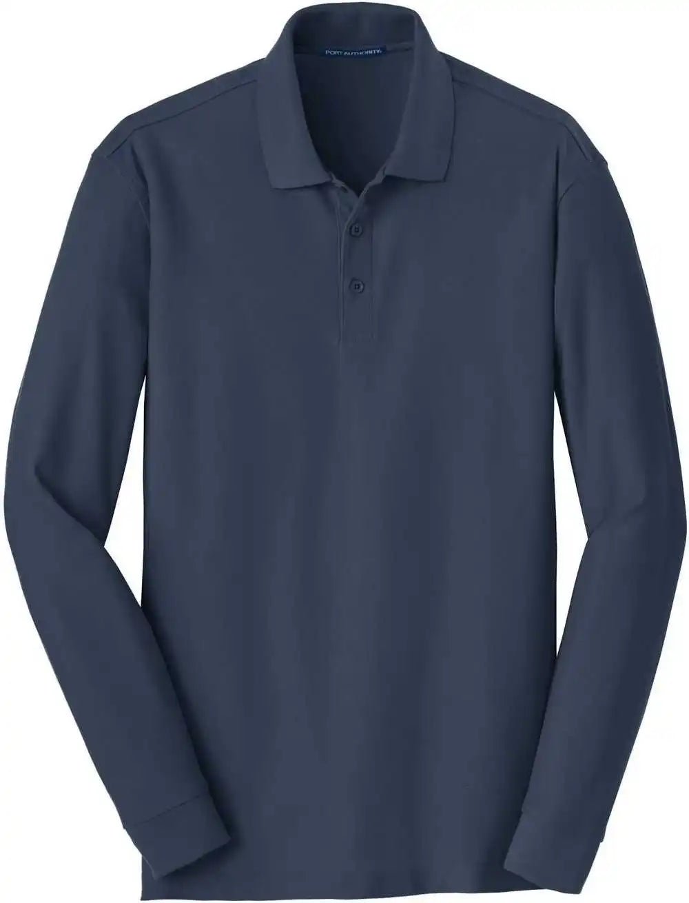 Port Authority K100ls Long Sleeve Core Classic Pique Polo River Blue Navy