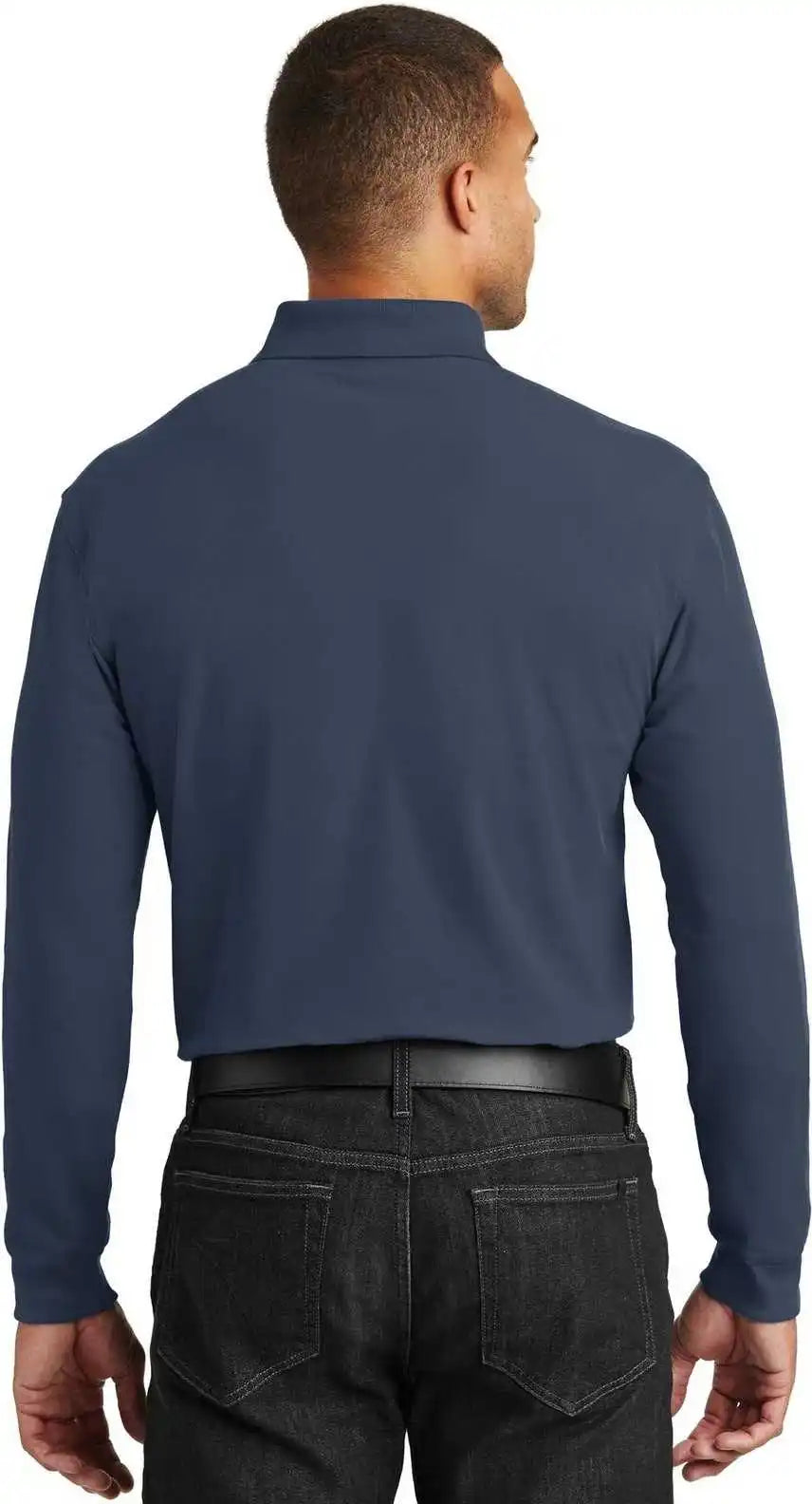 Port Authority K100ls Long Sleeve Core Classic Pique Polo - River Blue Navy
