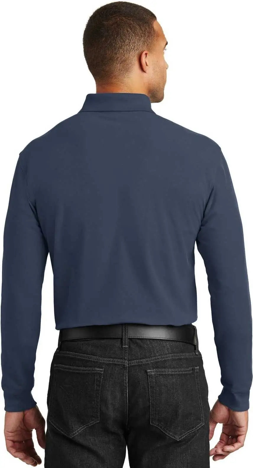 Port Authority K100ls Long Sleeve Core Classic Pique Polo - River Blue Navy