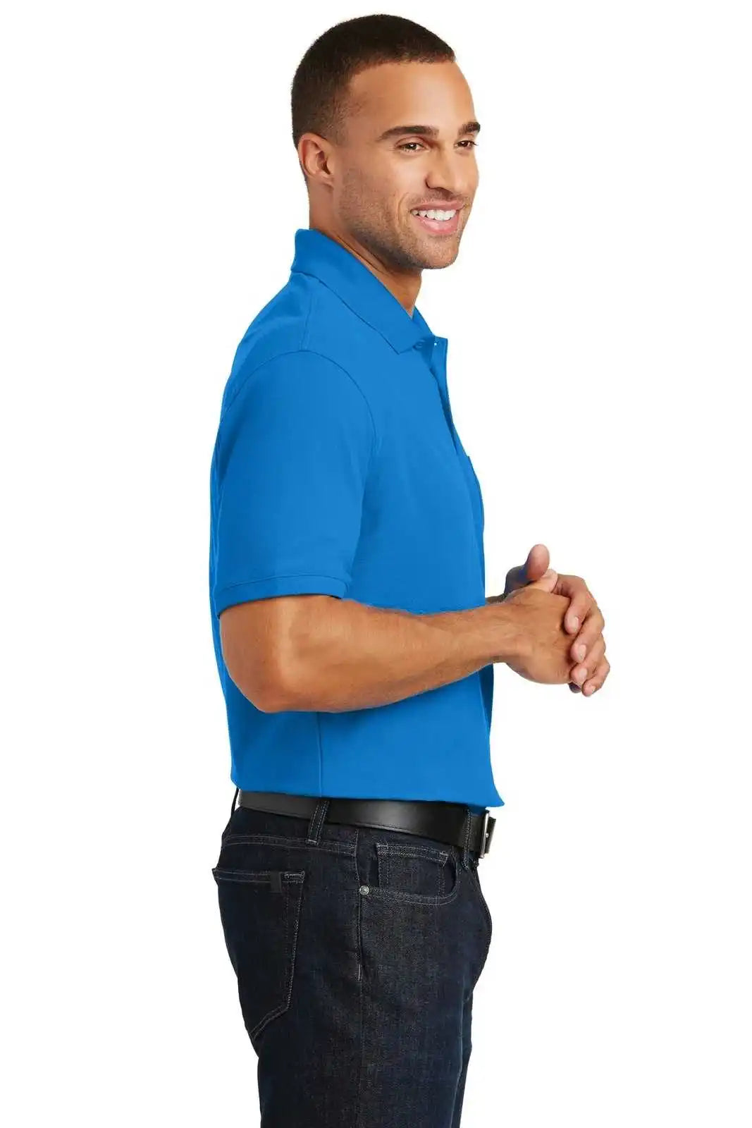 Port Authority K100p Core Classic Pique Pocket Polo - Coastal Blue