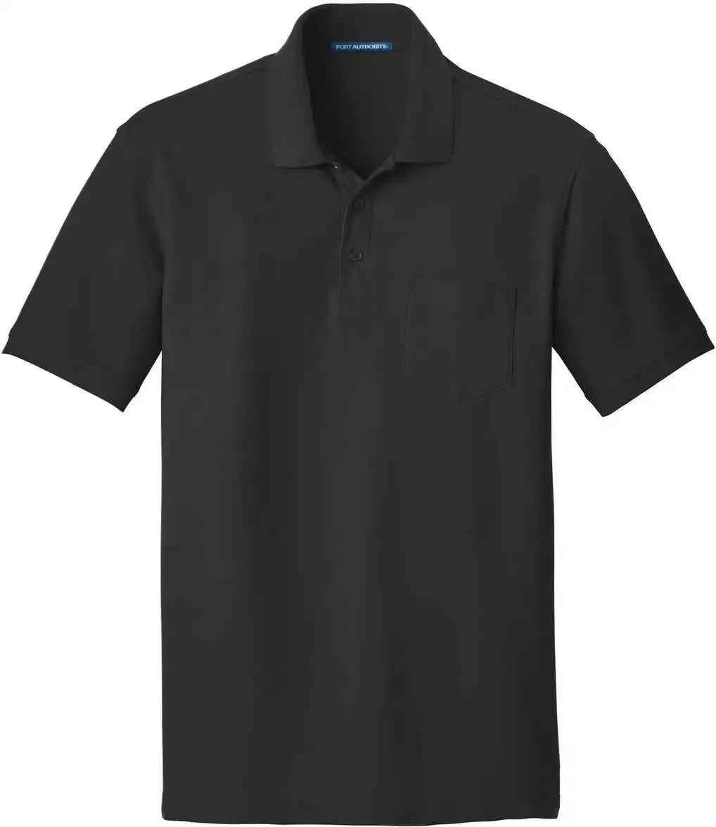 Port Authority K100p Core Classic Pique Pocket Polo Deep Black