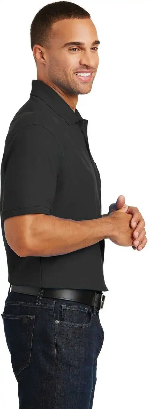 Port Authority K100p Core Classic Pique Pocket Polo Deep Black