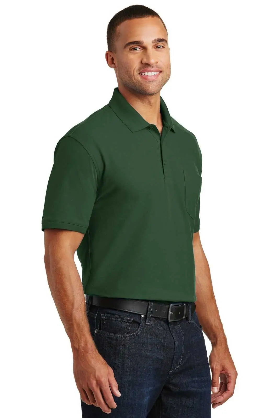 Port Authority K100p Core Classic Pique Pocket Polo - Deep Forest Green