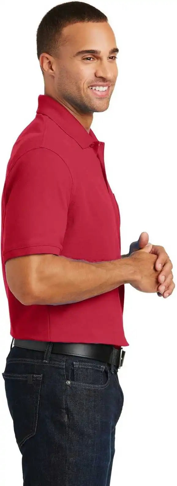 Port Authority K100p Core Classic Pique Pocket Polo - Rich Red