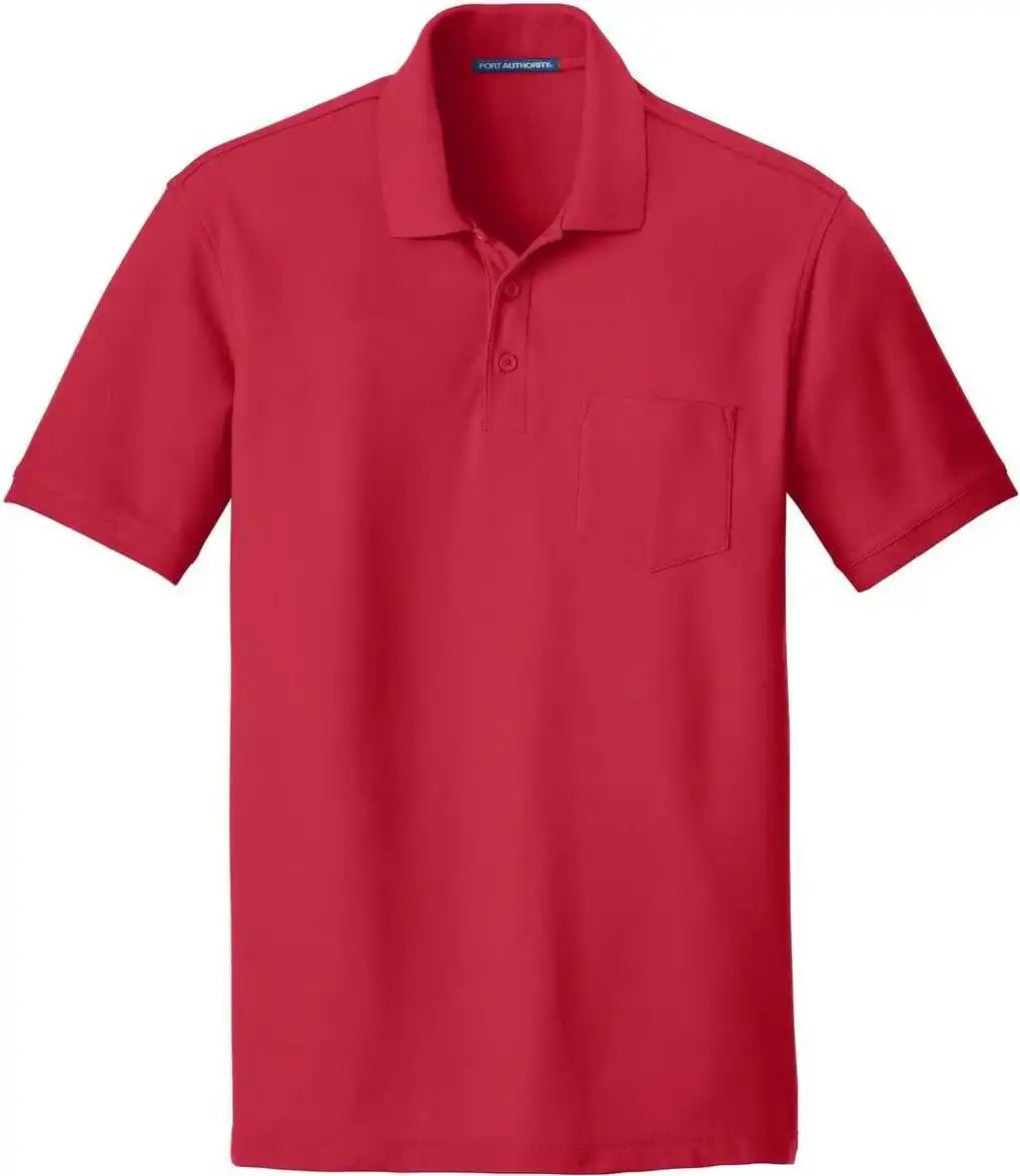 Port Authority K100p Core Classic Pique Pocket Polo - Rich Red