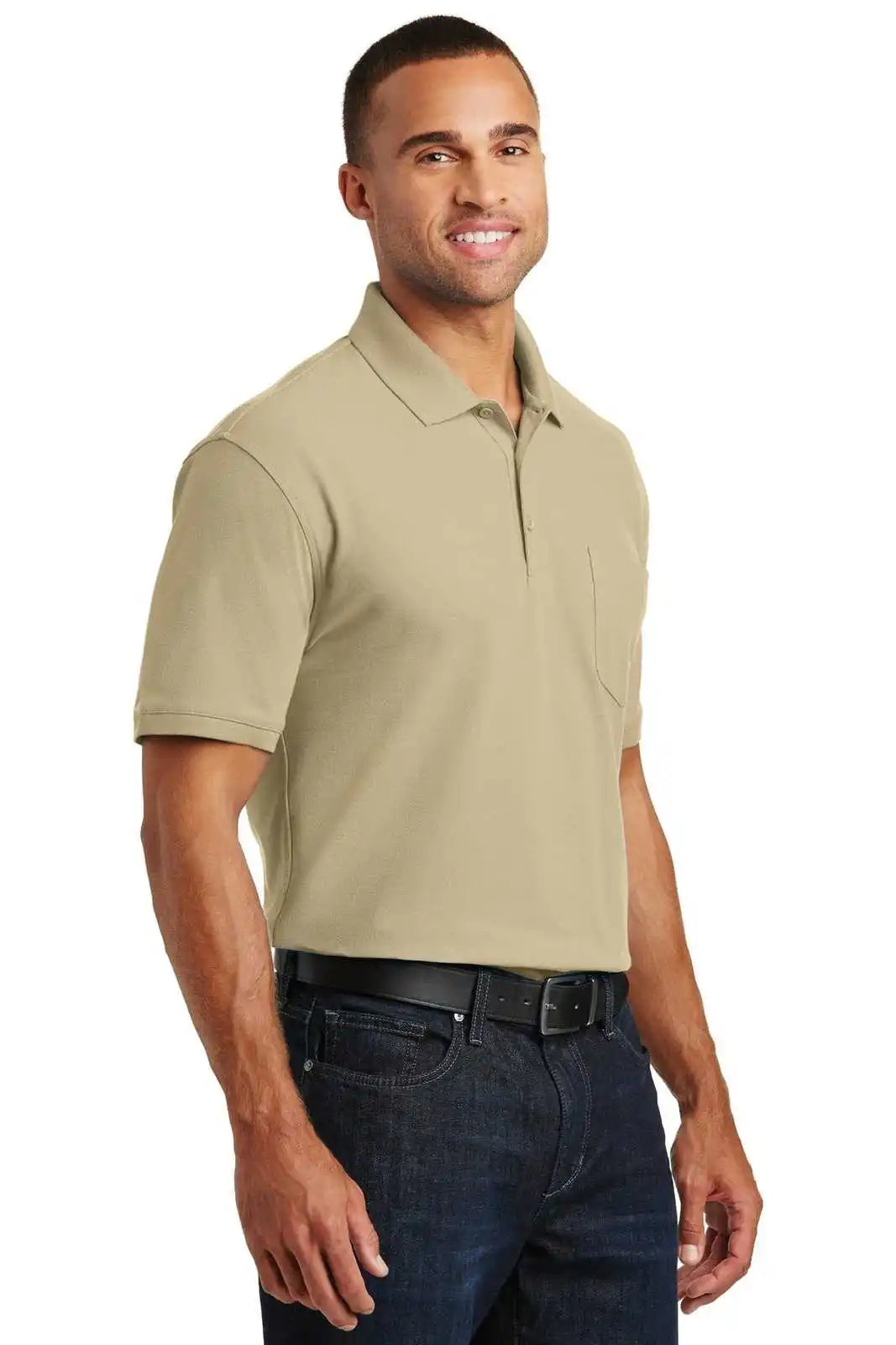 Port Authority K100p Core Classic Pique Pocket Polo - Wheat