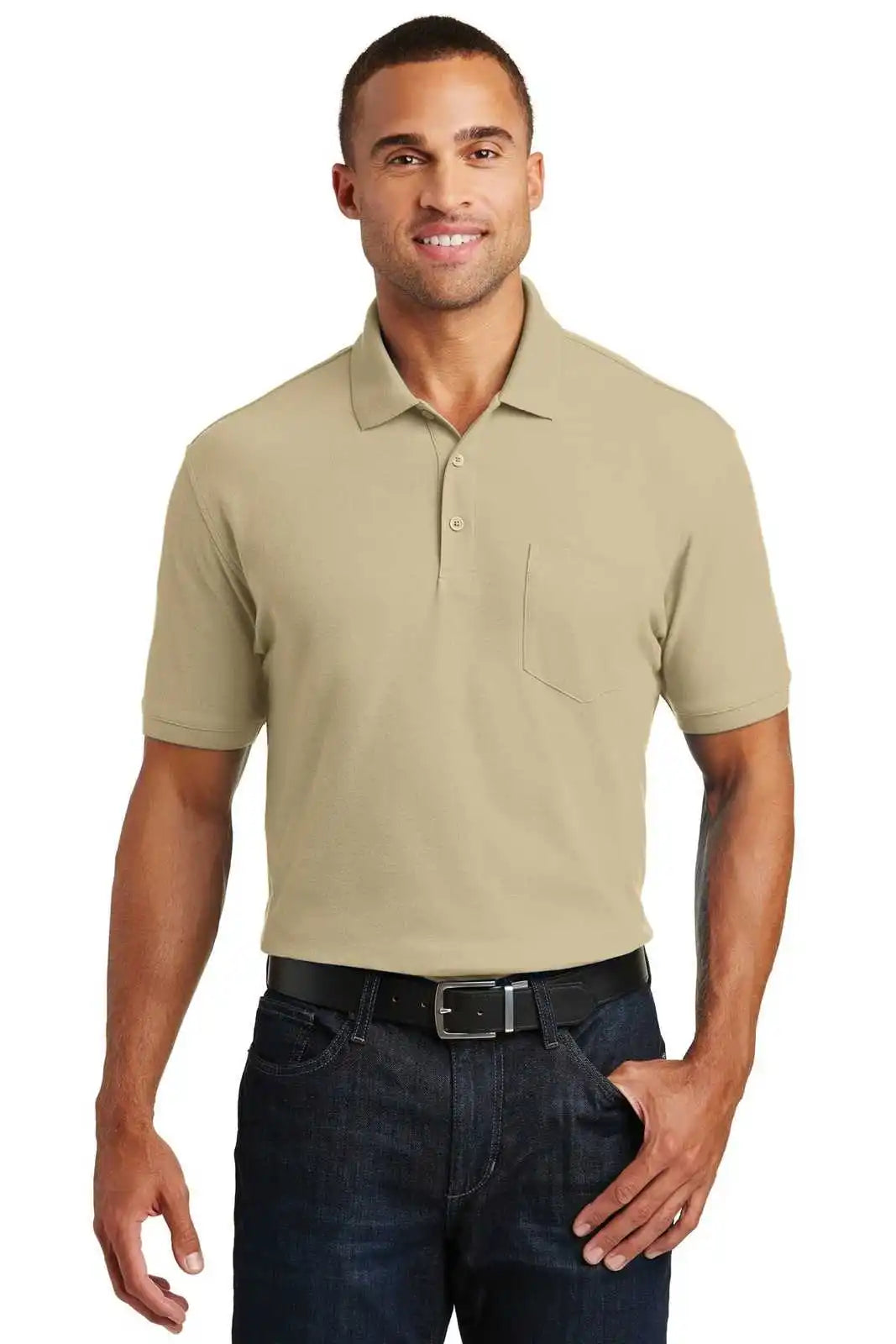 Port Authority K100p Core Classic Pique Pocket Polo - Wheat
