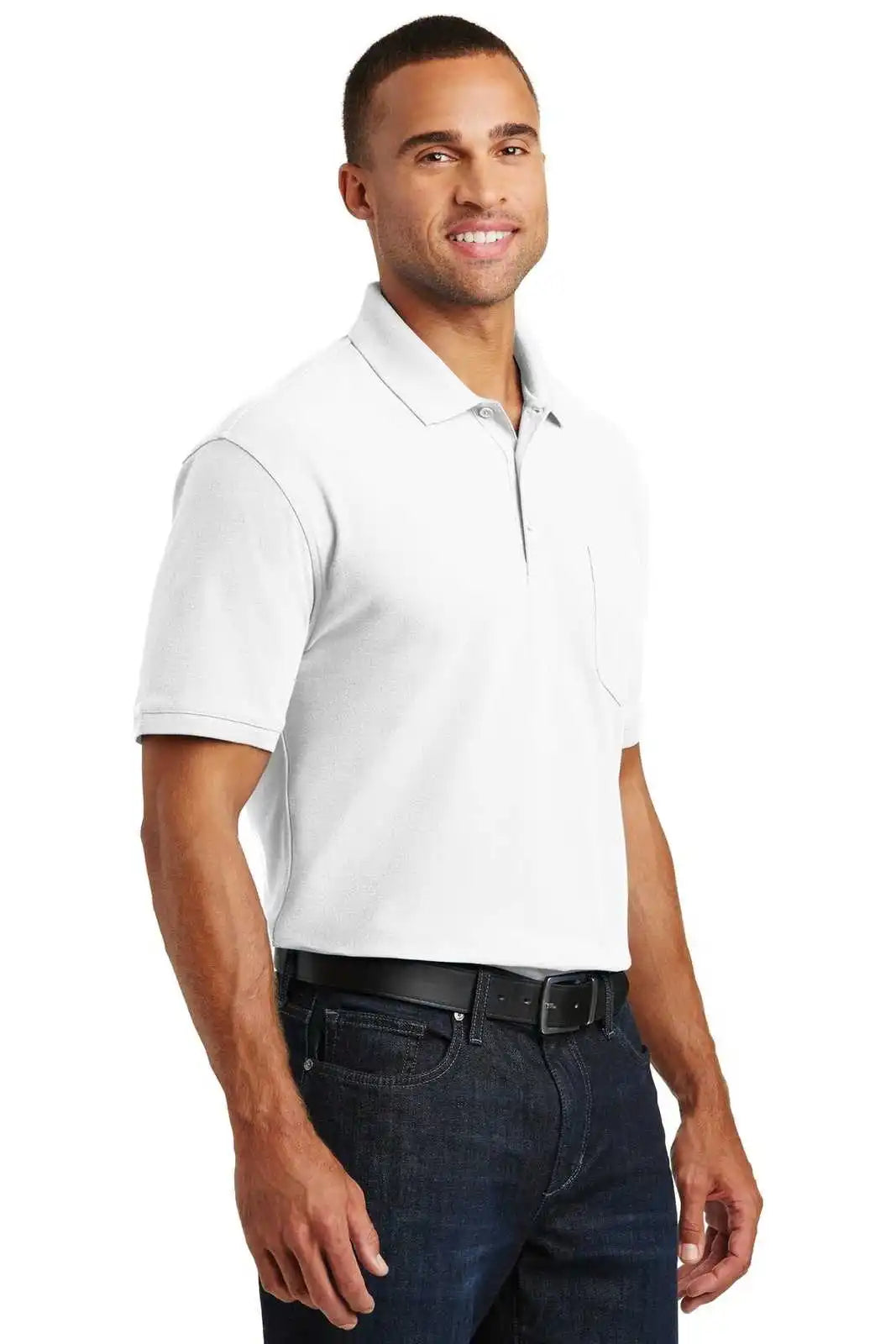 Port Authority K100p Core Classic Pique Pocket Polo - White