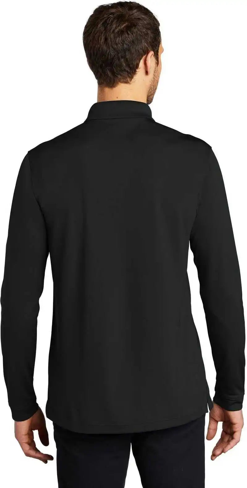 Port Authority K110ls Dry Zone Uv Micro Mesh Long Sleeve Polo Deep Black