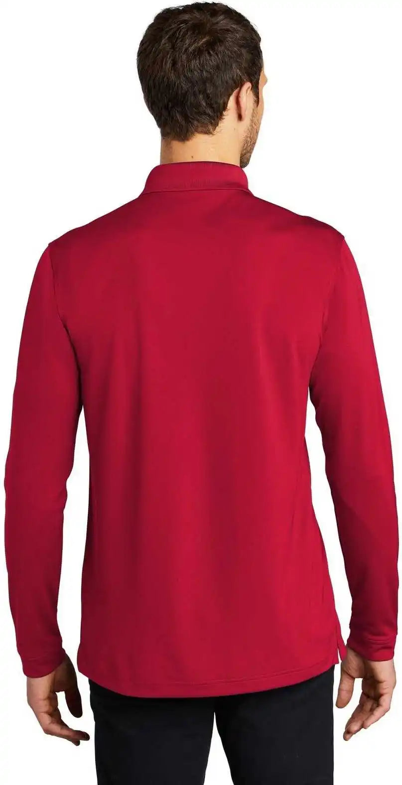 Port Authority K110ls Dry Zone Uv Micro Mesh Long Sleeve Polo Rich Red
