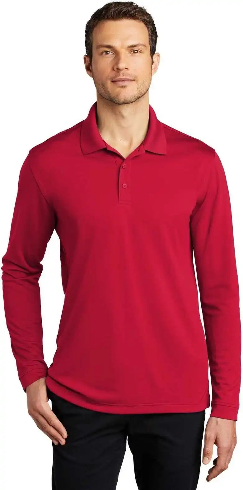 Port Authority K110ls Dry Zone Uv Micro Mesh Long Sleeve Polo Rich Red
